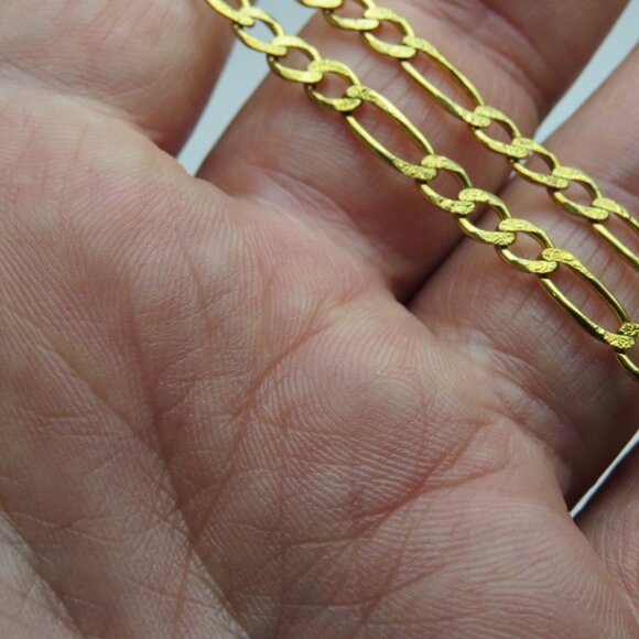 18k *925 Sterling Silver Link Necklace - Picture 2 of 3